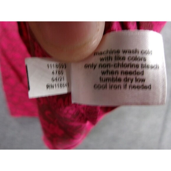 Lane Bryant Blouse Women 26 Red Floral Ruffle Sleeve Causal Flowy Boho Costal - Picture 8 of 10